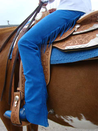 Custom made leather show chaps