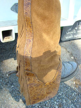 Western show chaps with cuff